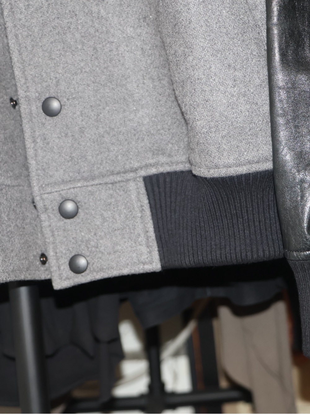 Helmut Lang Men's Gray Logo Varsity Bomber Jacket - Picture 7 of 11